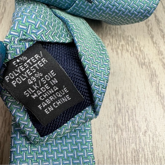 570 - Michael Kors Dorset Mini Tie Green Blue Shimmer Silk Blend $69.50 - Picture 3 of 5